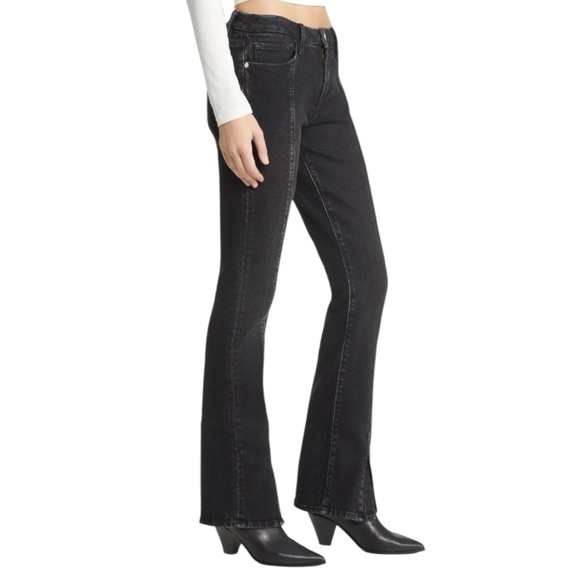 FRAME Le Mini Boot Seamed Split Hem Bootcut Jeans in Blacklake Size 26 - Picture 1 of 8